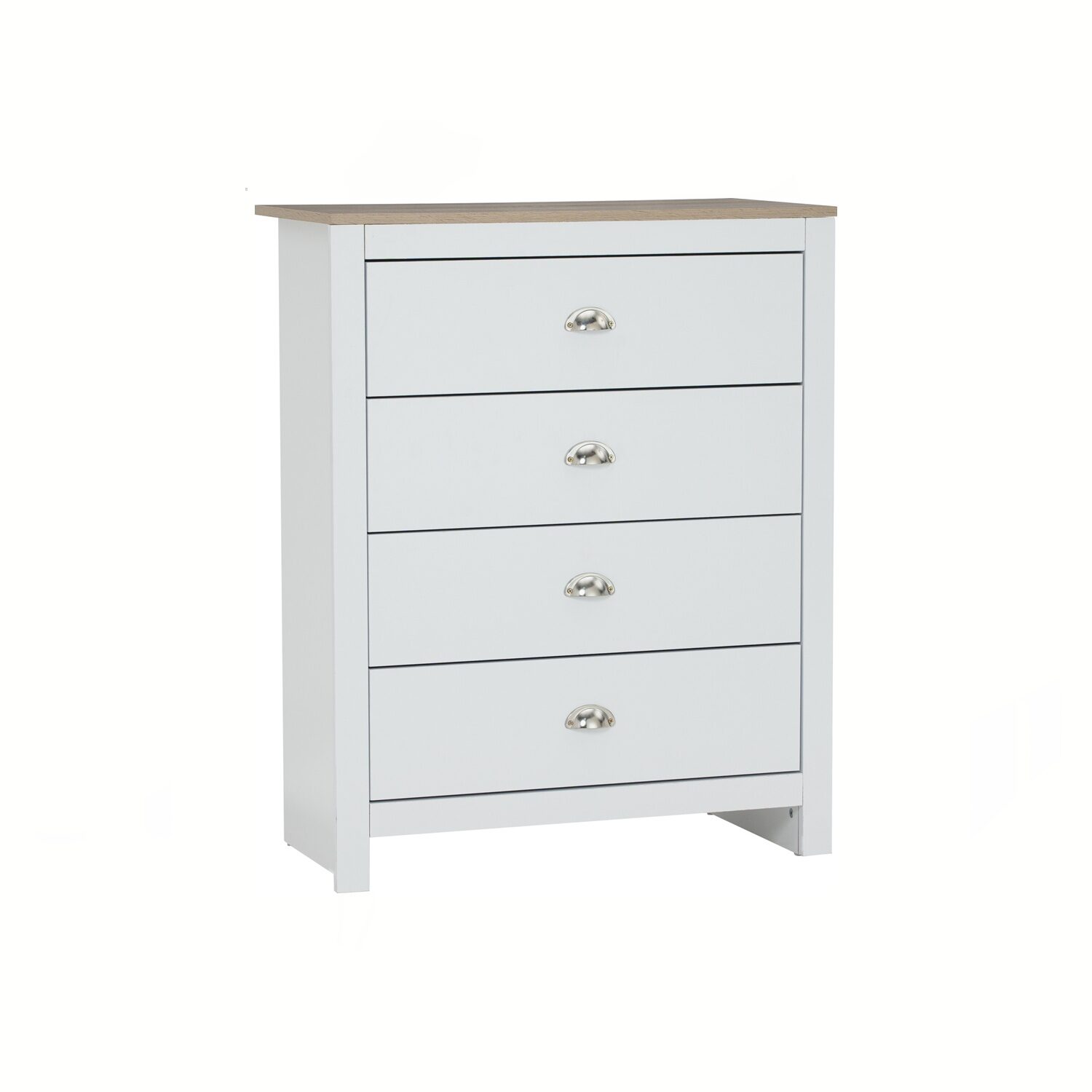 352058 Galle 4 Drawer Chest White/Sonoma Oak