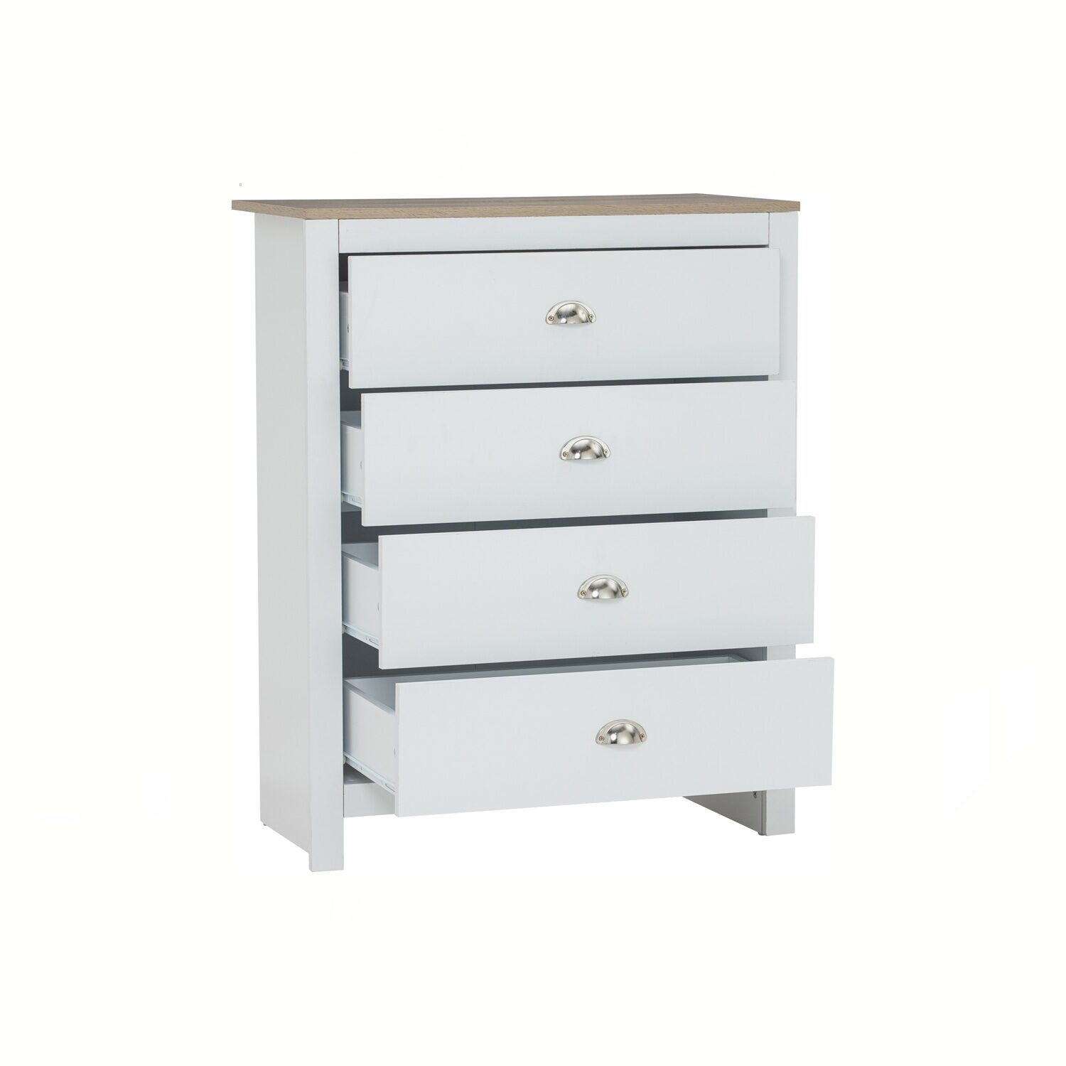 352058_1 Galle 4 Drawer Chest White/Sonoma Oak