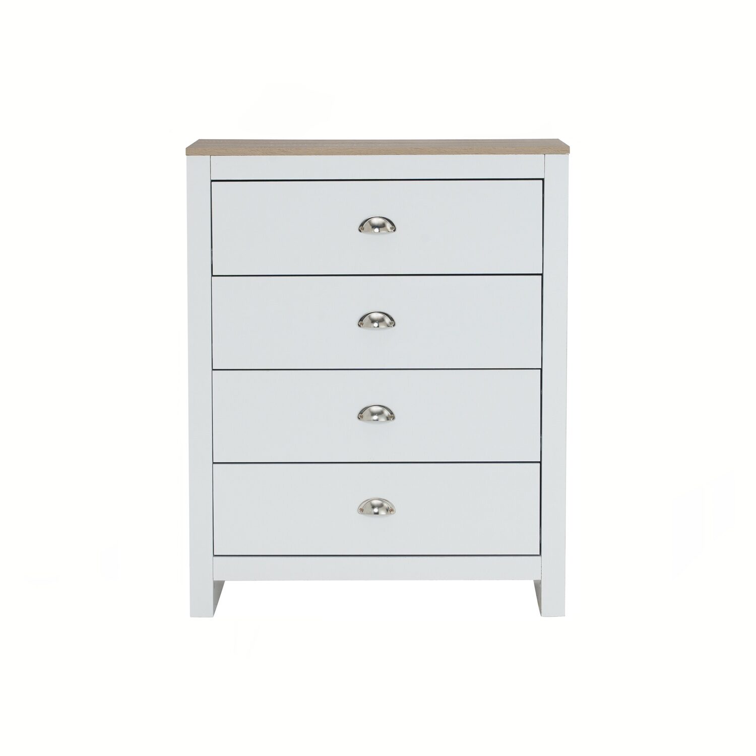 352058_3 Galle 4 Drawer Chest White/Sonoma Oak
