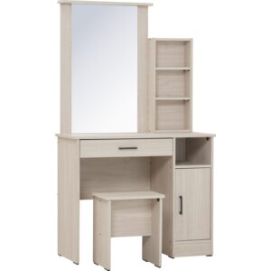 Dublin Dressing Table With Stool Light Oak