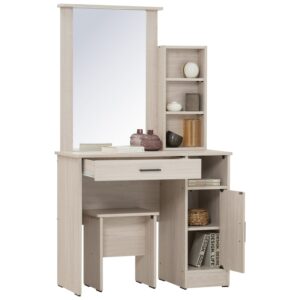Dublin Dressing Table With Stool Light Oak
