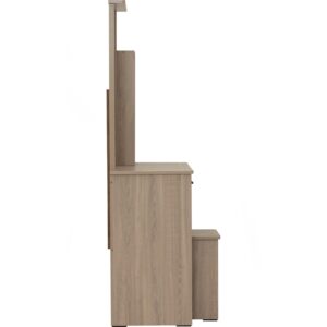 Dublin Dressing Table With Stool Dark Oak