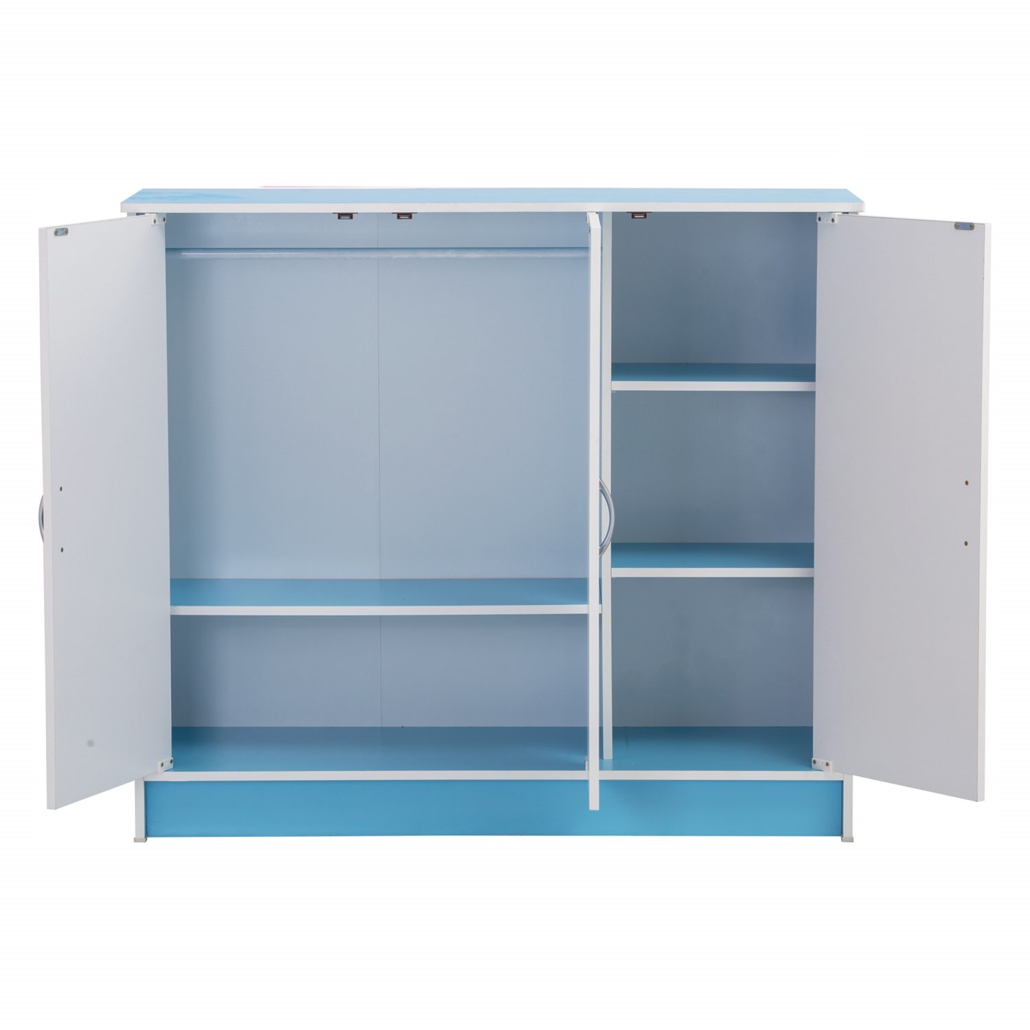 354013_3 Wonderland 3 Door Cartoon Cabinet Blue