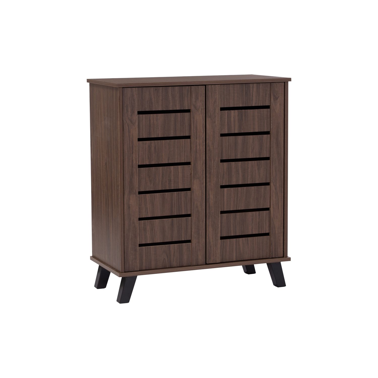 372030 Iran 2 Door Shoe Cabinet Natural Walnut