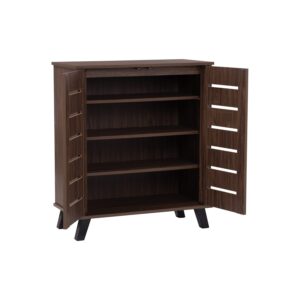 Iran 2 Door Shoe Cabinet Natural Walnut