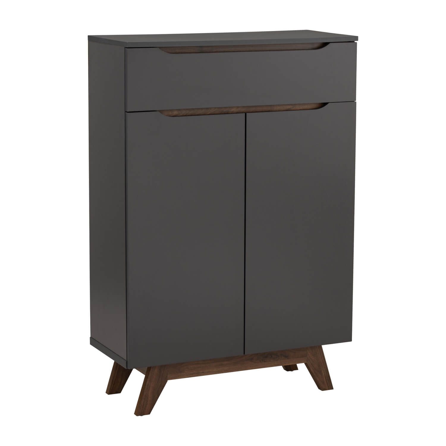 372082 Mando Multi Function Cabinet - Walnut/Black