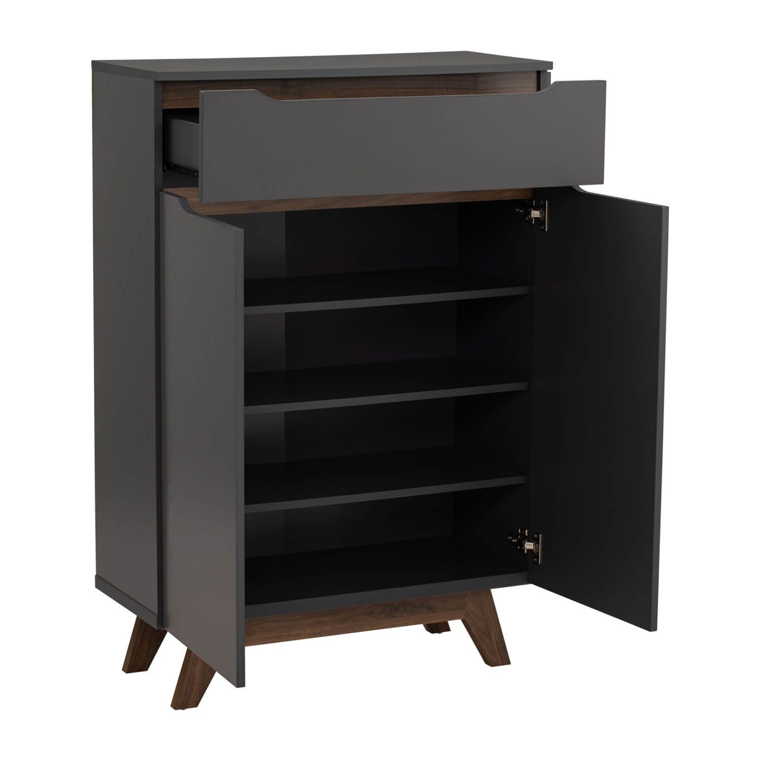 372082_1 Mando Multi Function Cabinet - Walnut/Black