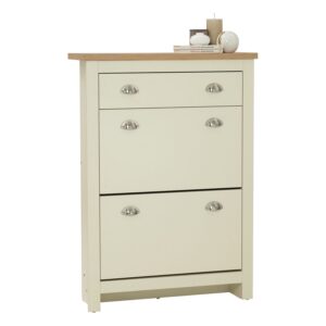 Faro Shoe Cabinet Cream/Oak (W78cm)