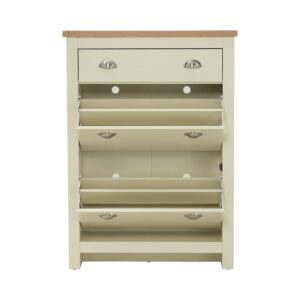 Faro Shoe Cabinet Cream/Oak (W78cm)