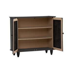 Almo 2 Door Shoe Cabinet Black