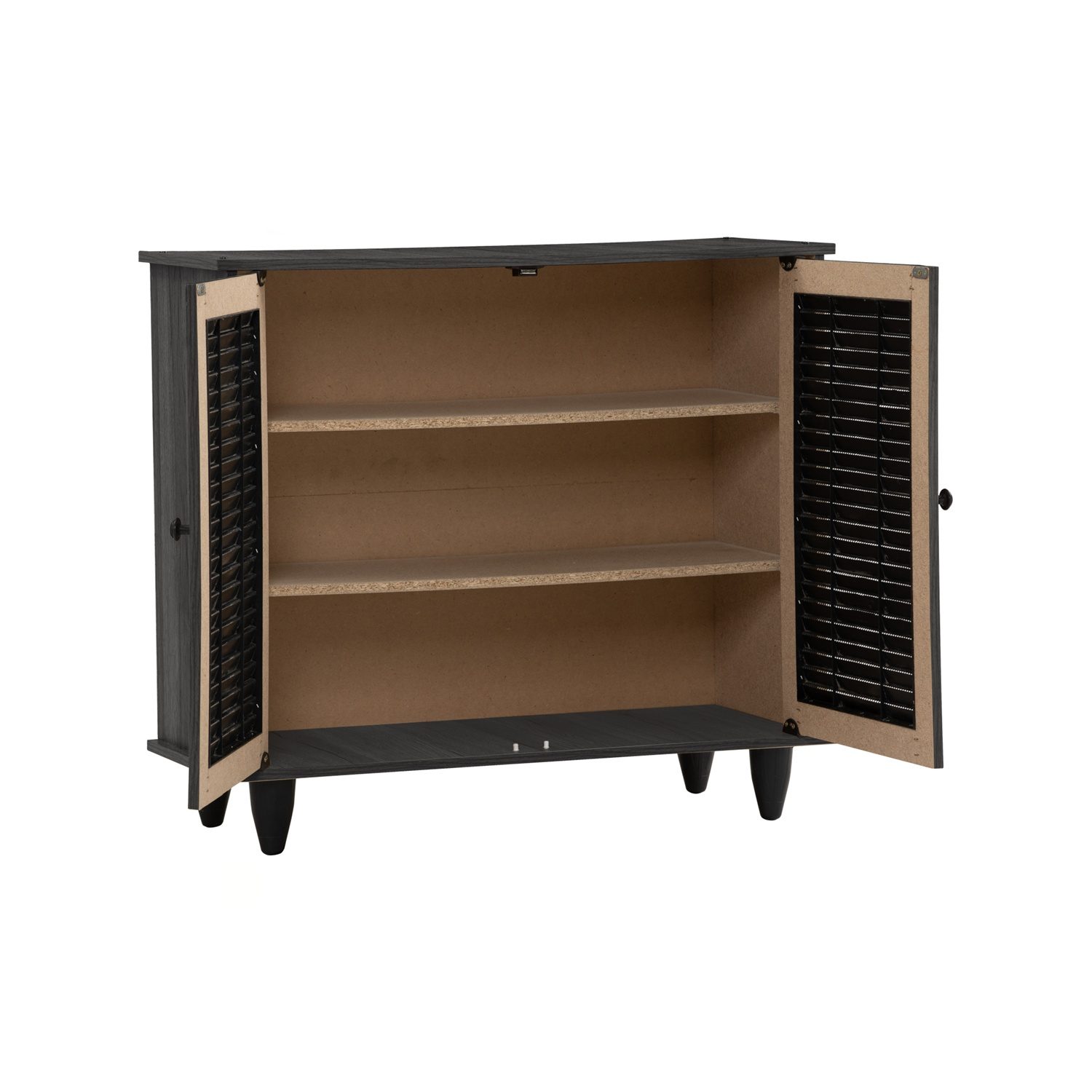 372100_1 Almo 2 Door Shoe Cabinet Black