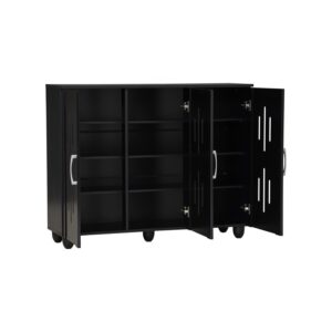 Hasting 3 Door Shoe Cabinet Black