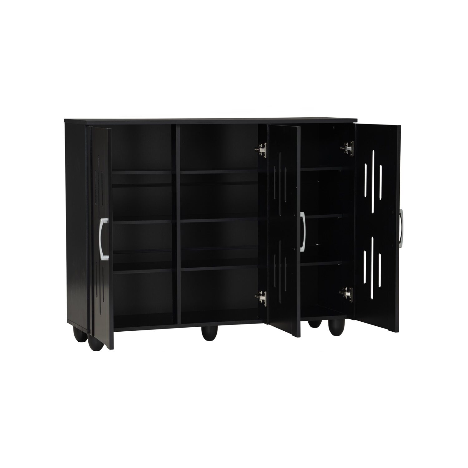 373018_1 Hasting 3 Door Shoe Cabinet Black