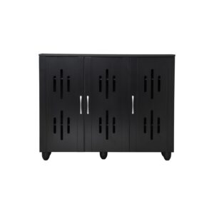 Hasting 3 Door Shoe Cabinet Black