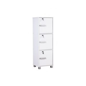 Naomi 3 Door Storage Box With Lock White