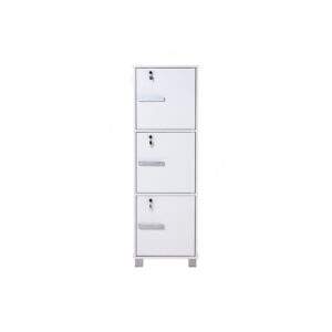 Naomi 3 Door Storage Box With Lock White
