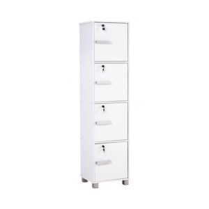 Naomi 4 Door Storage Box With Lock White