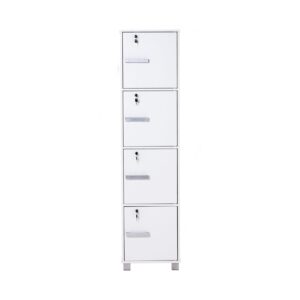 Naomi 4 Door Storage Box With Lock White