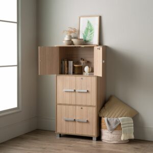 Naomi 6 Door Storage Box With Lock