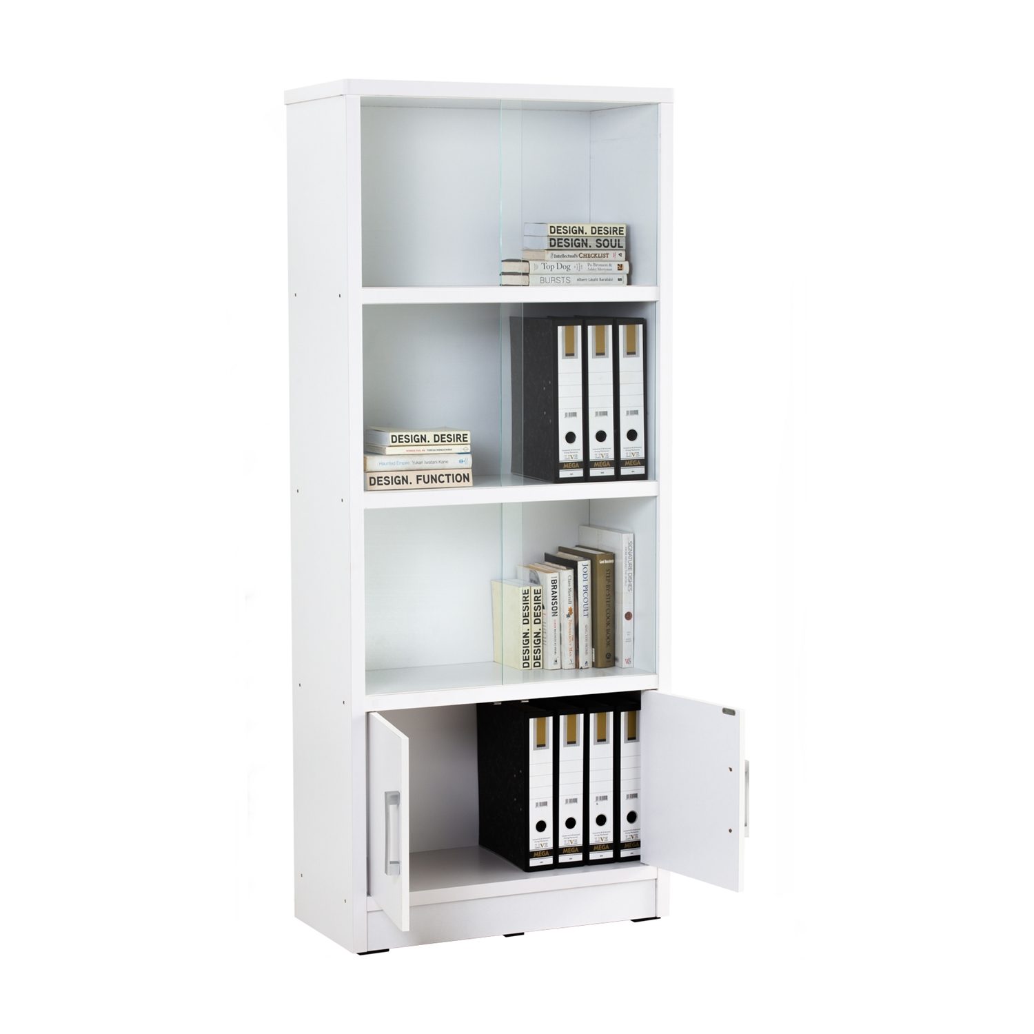 522023_5 Havir File Cabinet With Glass Door White (W78cm)