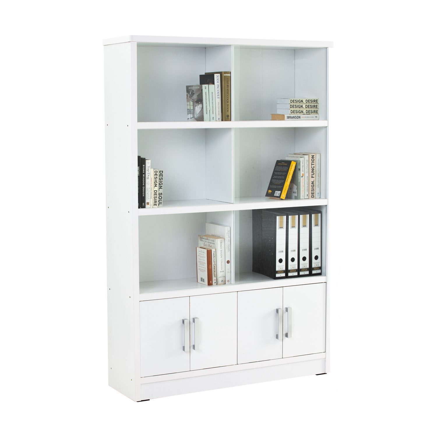 523031_3 Havir File Cabinet With Glass Door White (W118cm)