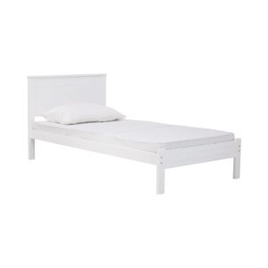 Brandi Single Bed With 1900mm Side Rail - White Lacquered