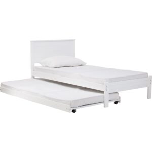 Brandi Single Bed With 1900mm Side Rail - White Lacquered