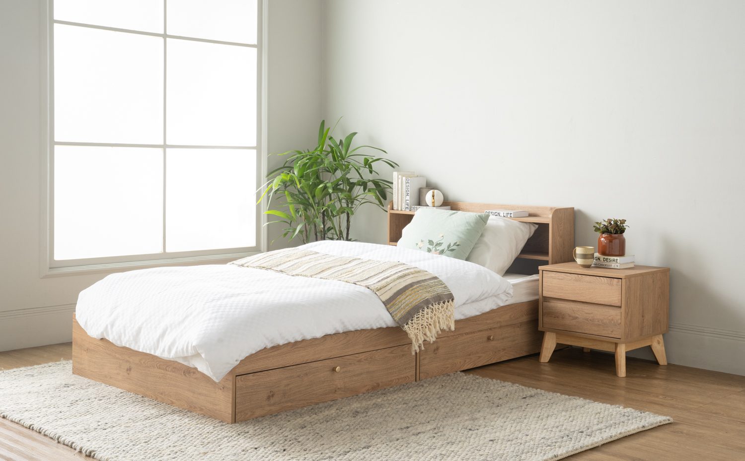 653036_s1 Hirado Single Bed With Storage With 1900mm Side Rail