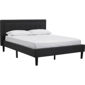 Hayden Queen Bed With 1900mm Side Rail Black (215x170cm) - Black/Seal