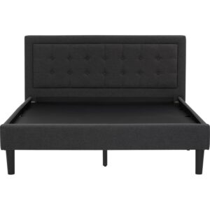 Hayden Queen Bed With 1900mm Side Rail Black (215x170cm) - Black/Seal