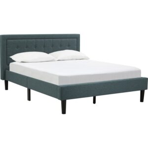 Hayden Queen Bed With 1900mm Side Rail Black (215x170cm) - Black/Nile Green