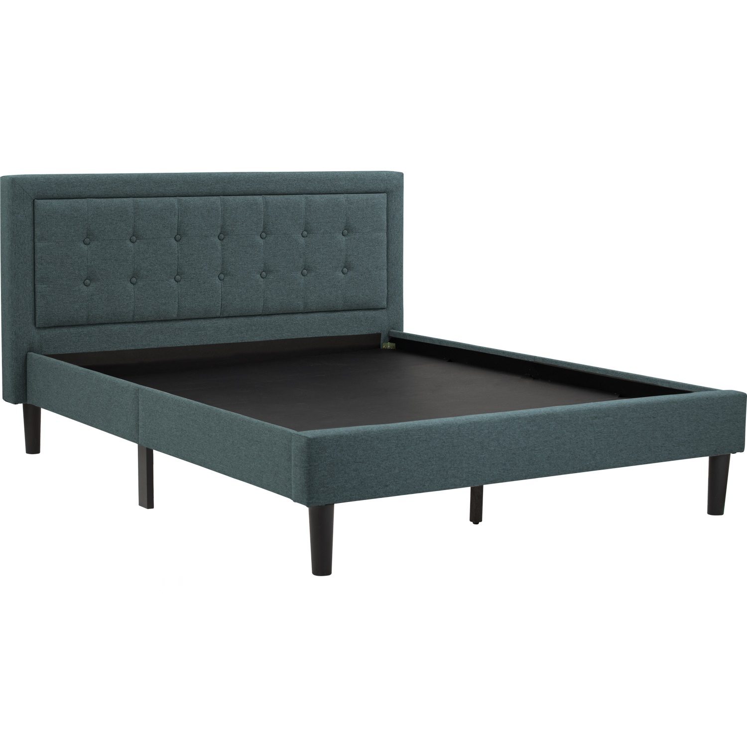655089_1 Hayden Queen Bed With 1900mm Side Rail Black (215x170cm) - Black/Nile Green