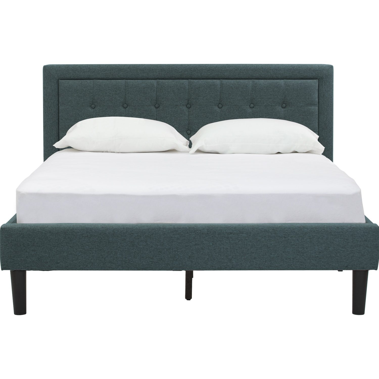 655089_2 Hayden Queen Bed With 1900mm Side Rail Black (215x170cm) - Black/Nile Green