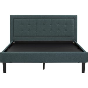 Hayden Queen Bed With 1900mm Side Rail Black (215x170cm) - Black/Nile Green