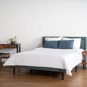 Hayden Queen Bed With 1900mm Side Rail Black (215x170cm) - Black/Nile Green