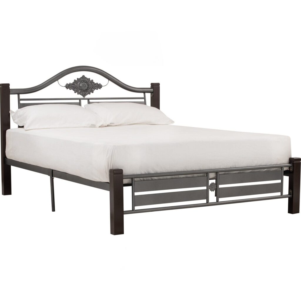 Galor Queen Bed With 1900mm Side Rail Cappuccino/Antique Silver