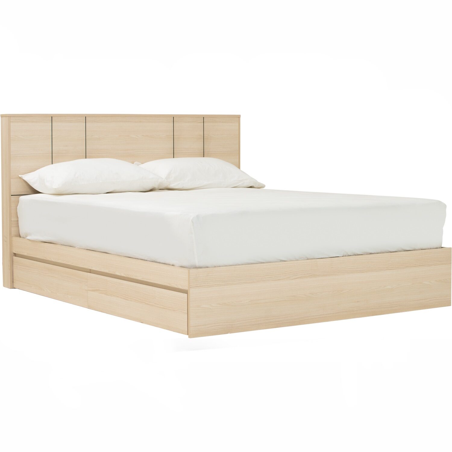 655129 Harrington Queen Bed With Storage With 1900mm Side Rail (Fit Mattress Size 1500X1900)