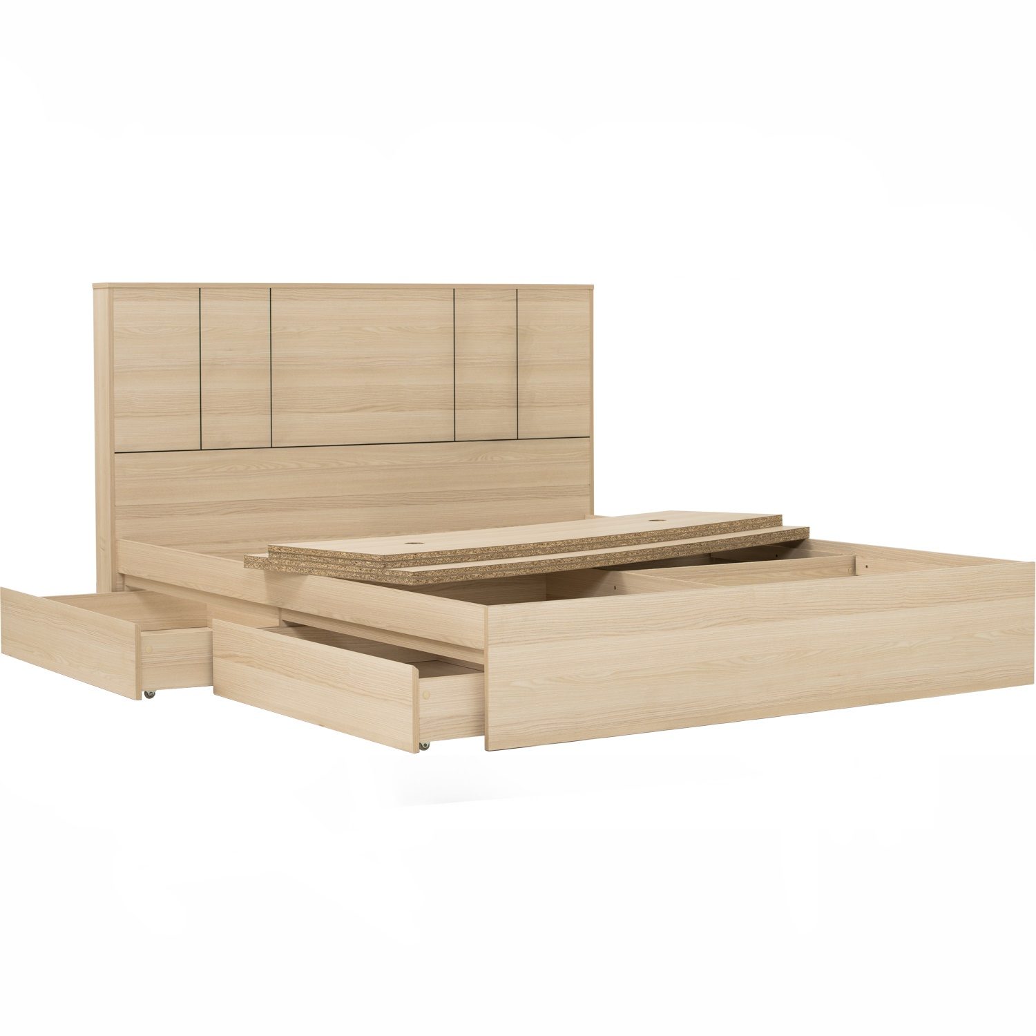 655129_04 Harrington Queen Bed With Storage With 1900mm Side Rail (Fit Mattress Size 1500X1900)