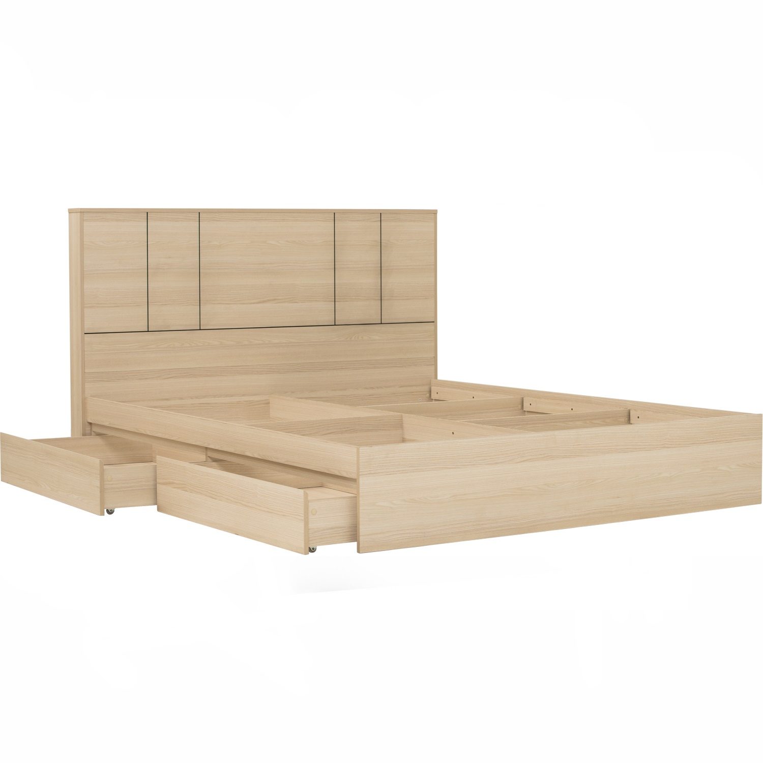 655129_05 Harrington Queen Bed With Storage With 1900mm Side Rail (Fit Mattress Size 1500X1900)