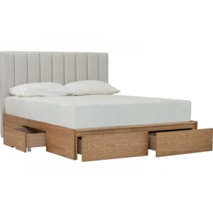 Mola Queen Bed With Storage 1900mm Bed Panel (Pet Friendly Fabric)