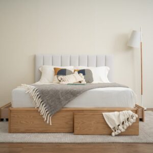 Mola Queen Bed With Storage 1900mm Bed Panel (Pet Friendly Fabric)