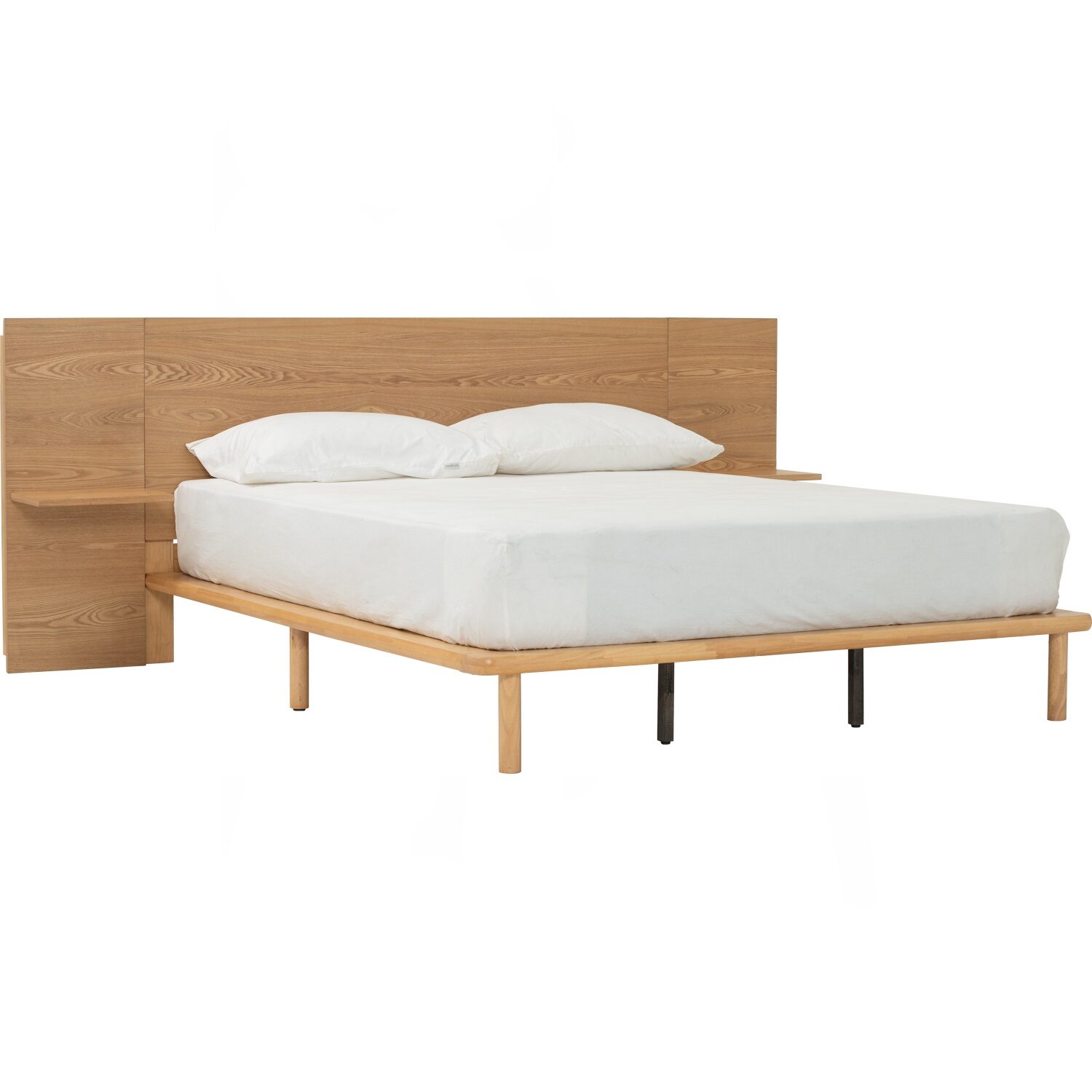 655144 Plato Queen Bed With 1900mm Bed Panel With Side Table