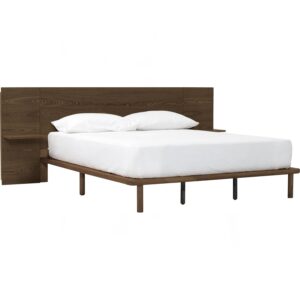 Plato Queen Bed With 1900mm Bed Panel With Side Table