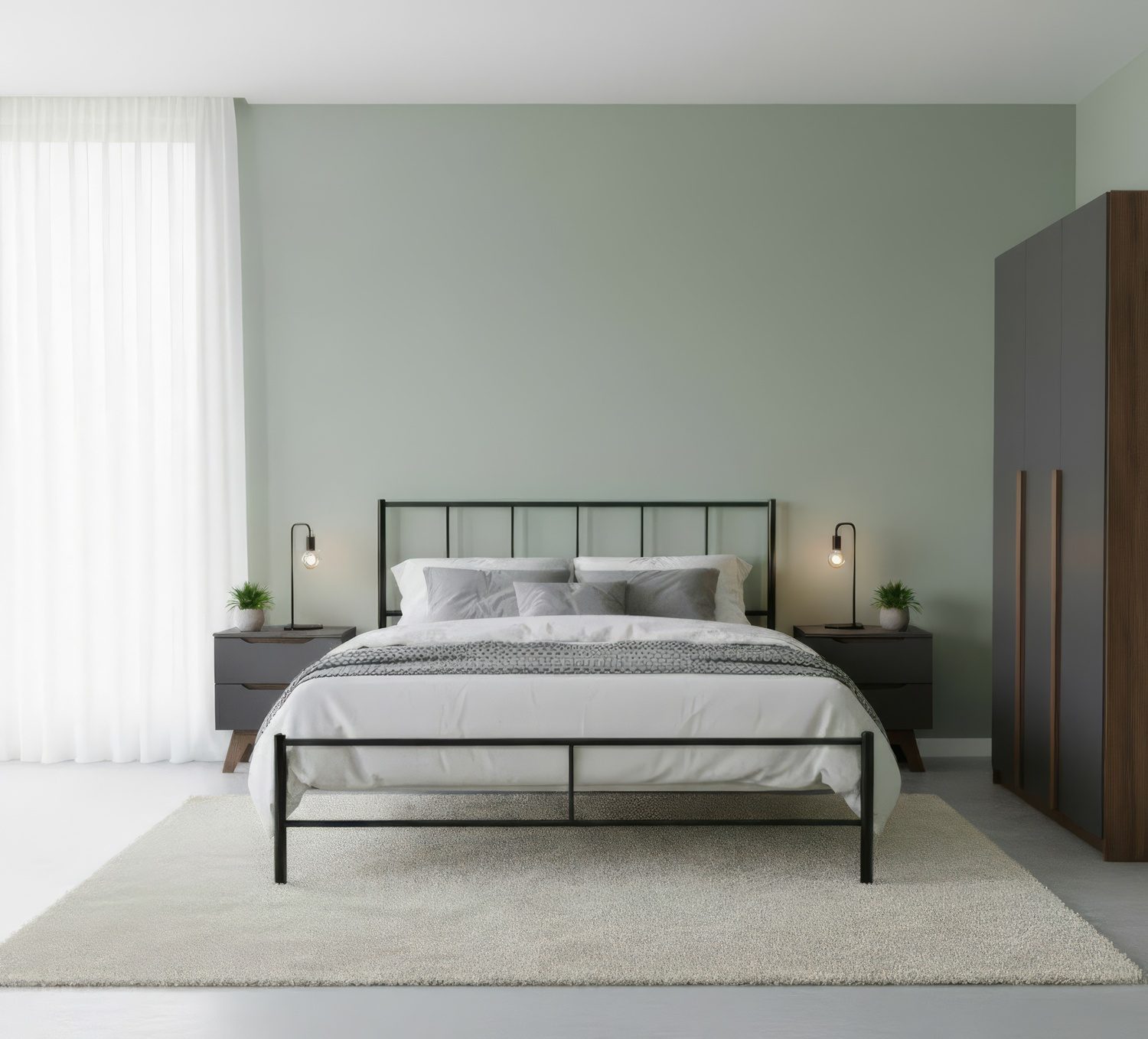 655147_s2 Callon Queen Bed With 2030mm Side Rail Black