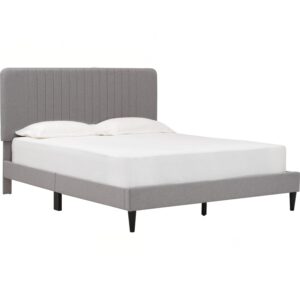 Fluffy Queen Bed With 1900mm Side Rail - Matt Black Epoxy/Light Grey