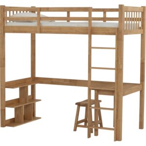 Nuvia Double Decker With Study Desk And Stool 1900 Side Rail