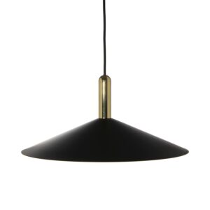 Mites Matt Black And Glossy Brass Pendant Lamp