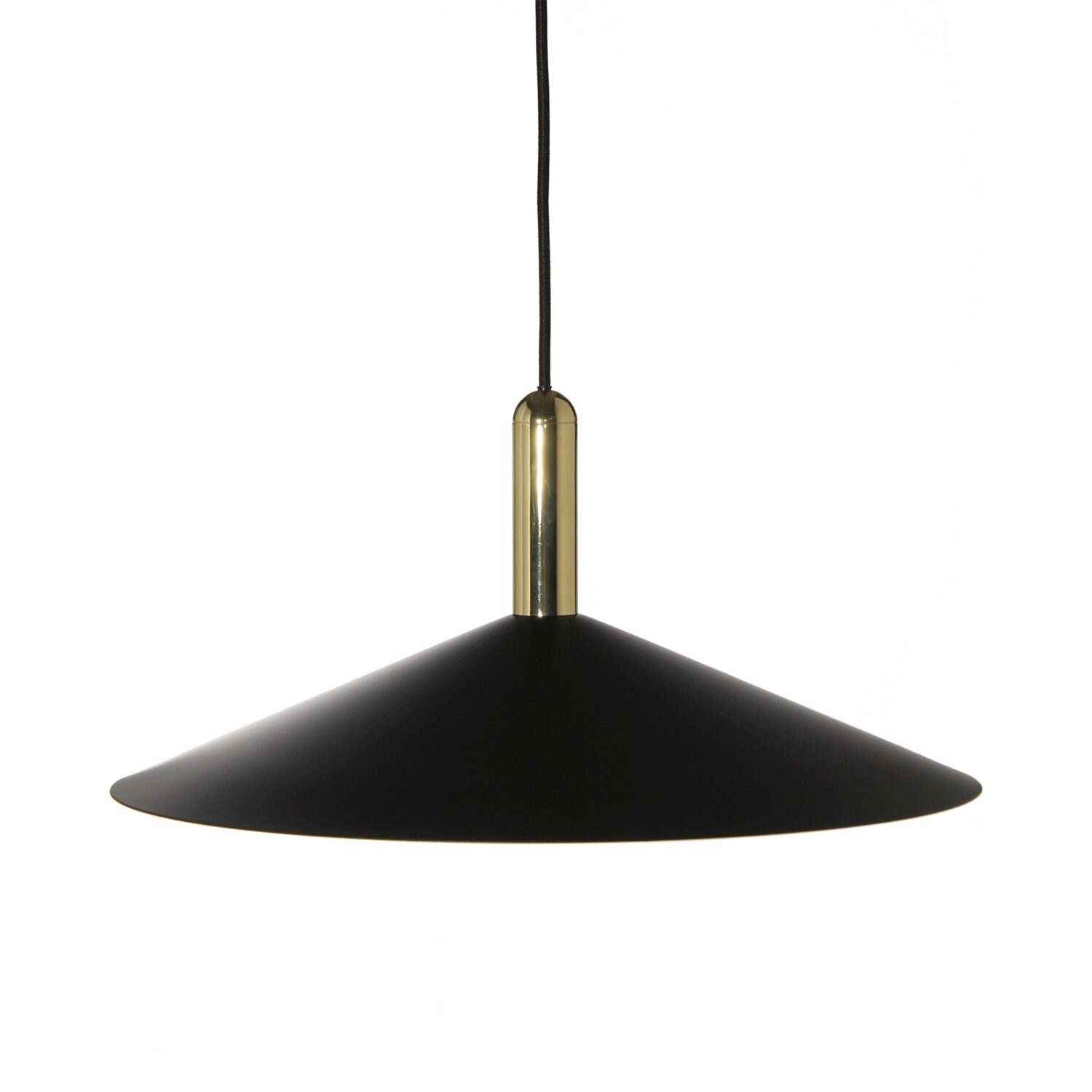 A103015 Mites Matt Black And Glossy Brass Pendant Lamp