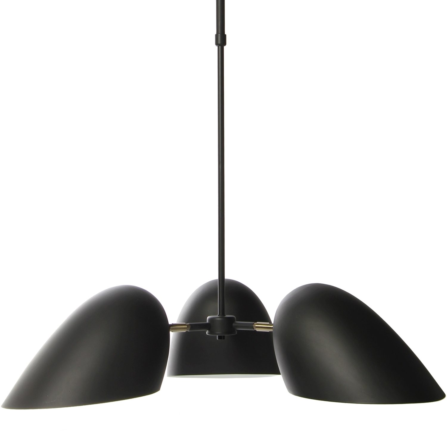 A103025 Gerbil Matt Black And Matt Antique Brass Pendant Lamp (98x70cm)