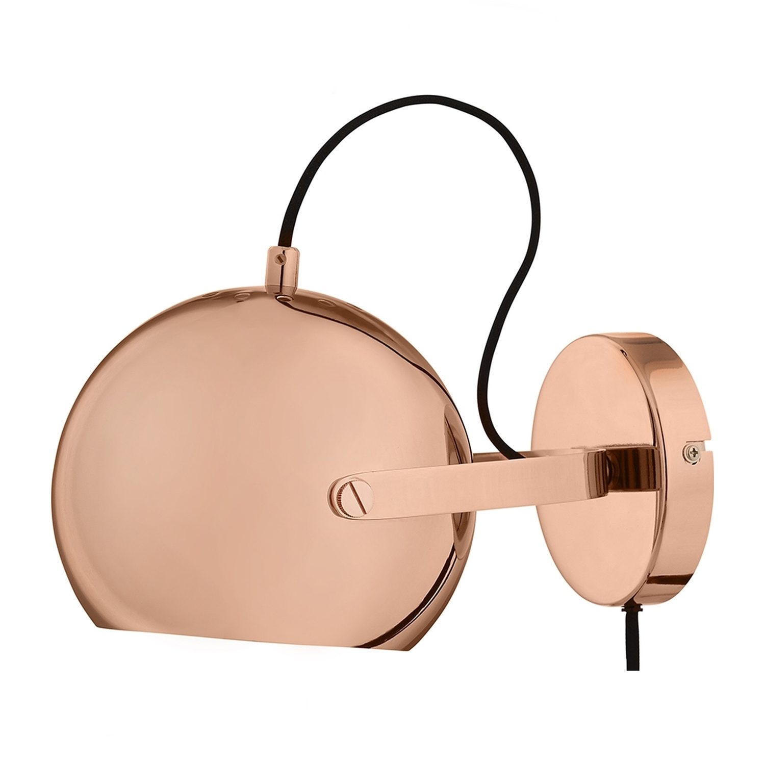 A104008 Slug Glossy Copper Wall Lamp With Hand